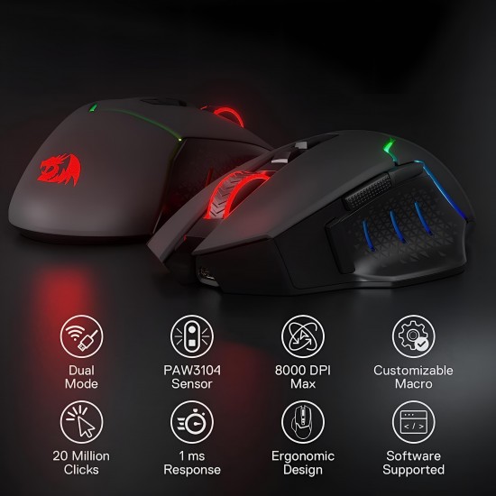 Mouse Wireless Redragon Pro M690 Black